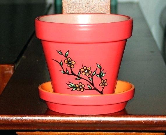 Hand Painted Clay Pot Painting Pots Decorating Ideas Houston Heights Association