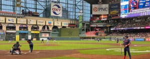 View of the field from the Diamond Club at the Astros ballpark