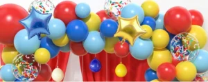 Colorful balloon party arch